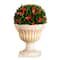22in. UV Resistant Artificial Red Tip Photinia Christmas Ball in Classic Decorative Planter (Indoor/Outdoor)